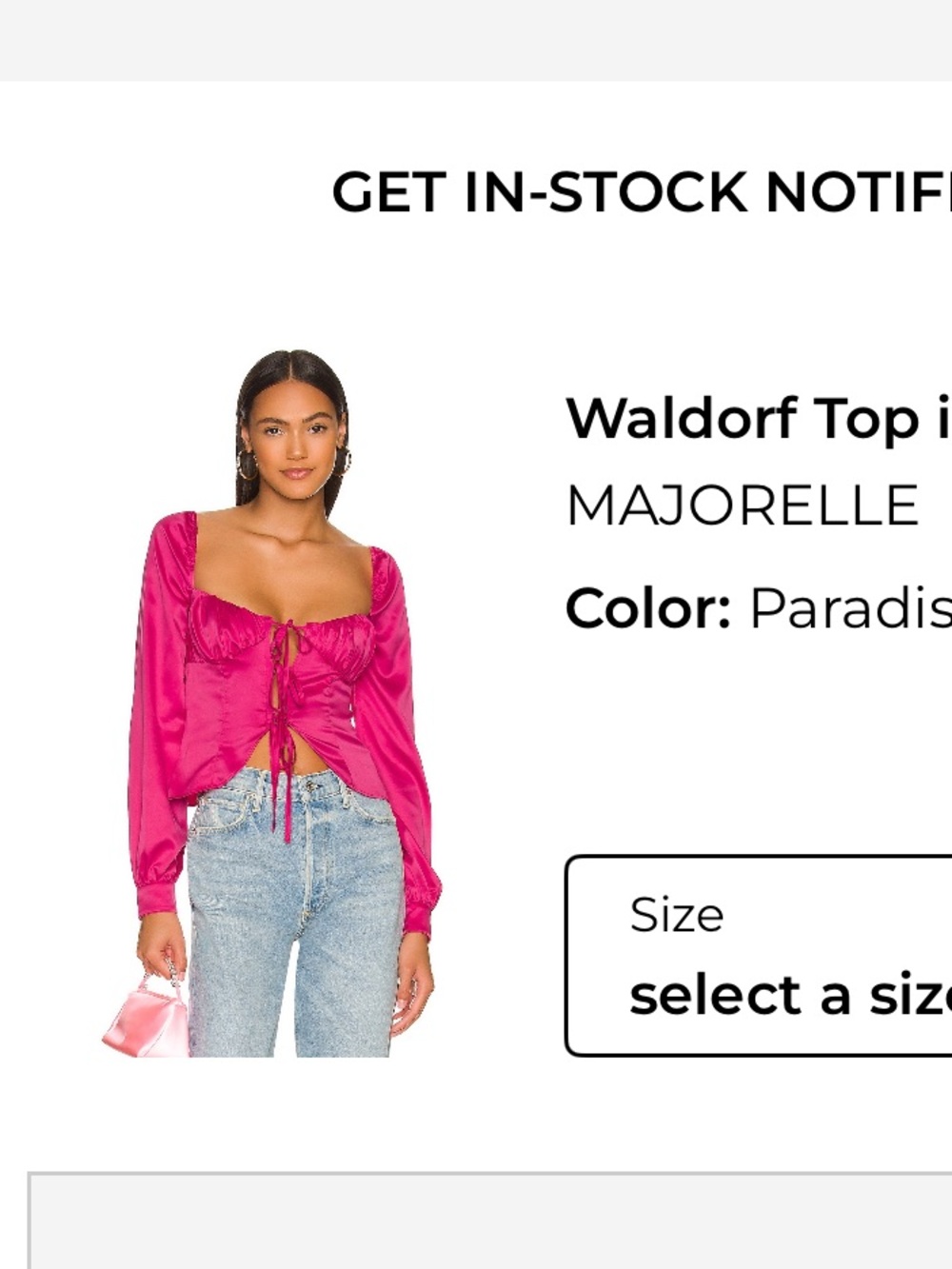 MAJORELLE Waldorf Top in Paradise Pink